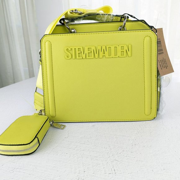 Steve Madden Cyber Lime Green Bevelyn Satchel NWT Bag - Picture 1 of 11